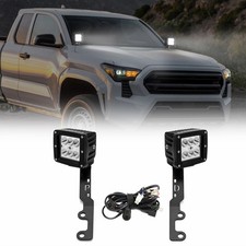 For Toyota Tacoma 2024-2026 3'' LED Light Pods Ditch Hinge Mounts Wiring Kit
