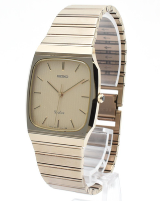 時計 SEIKO Dolce 9531-5140 Tungsteno 29mm Seiko Dolce 9531-5140 Tungsten Gold Quartz Men's Watch Vintage