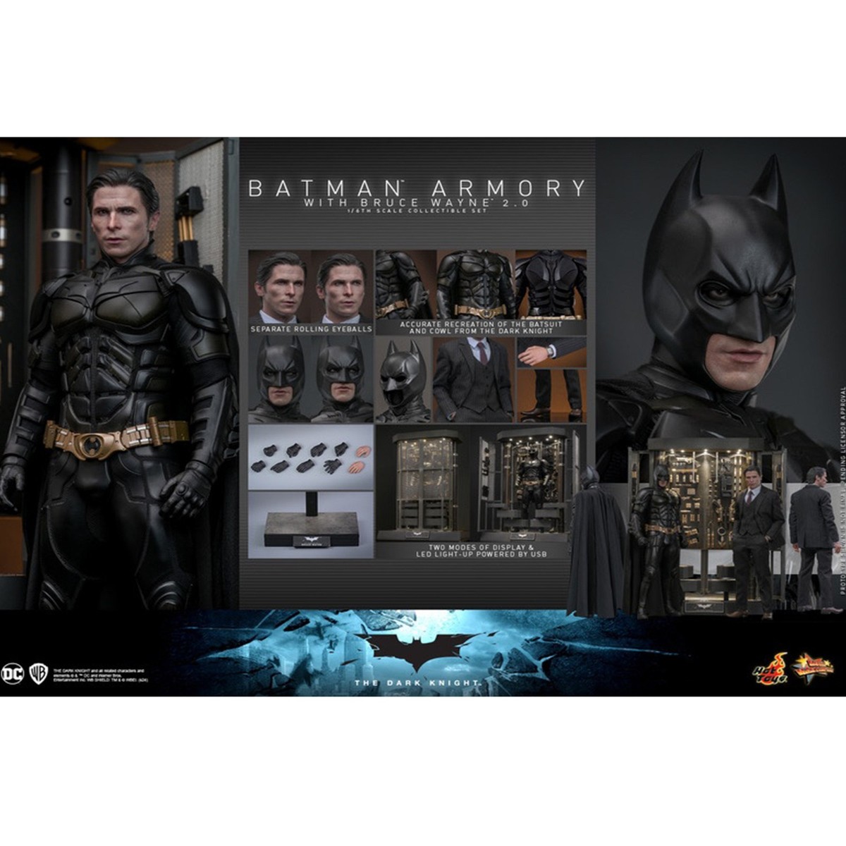アメコミ Hot Toys Batman Armory Bruce Wayne 2.0 Hot Toys MMS750 1/6 The Dark Knight Batman Armory with Bruce Wayne