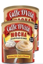  2 pack Caffe D'Vita Mocha Cappuccino Hot or Iced 4 lbs
