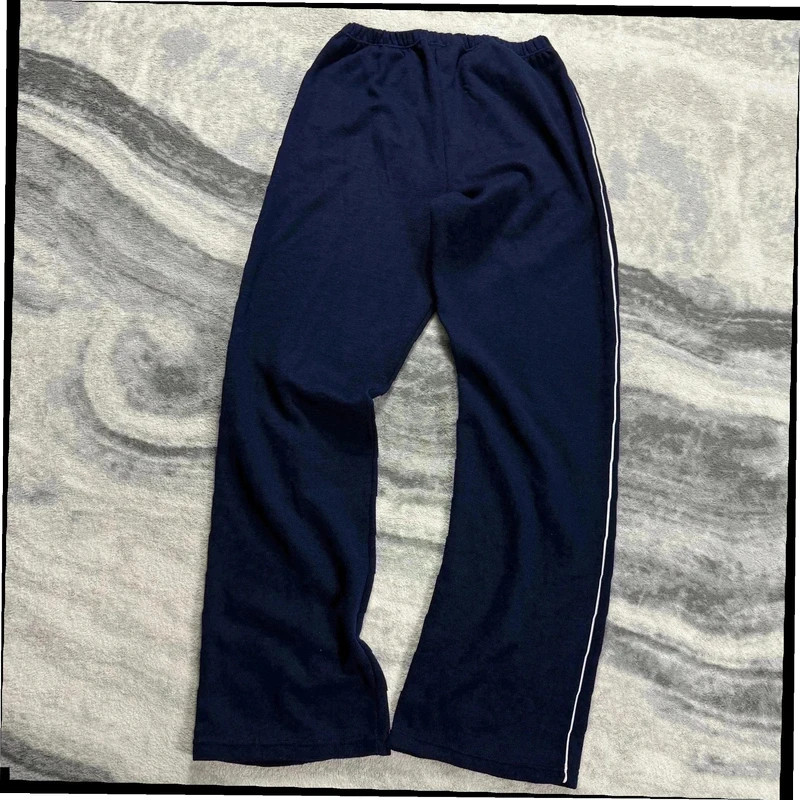 Vintage Navy Cotton Pleated-Style 1990's Baggy Oversized Bottoms Size Large image 7