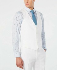  115 Bar III Men's Medium Slim Fit Linen White Suit Vest Brand New With Tags