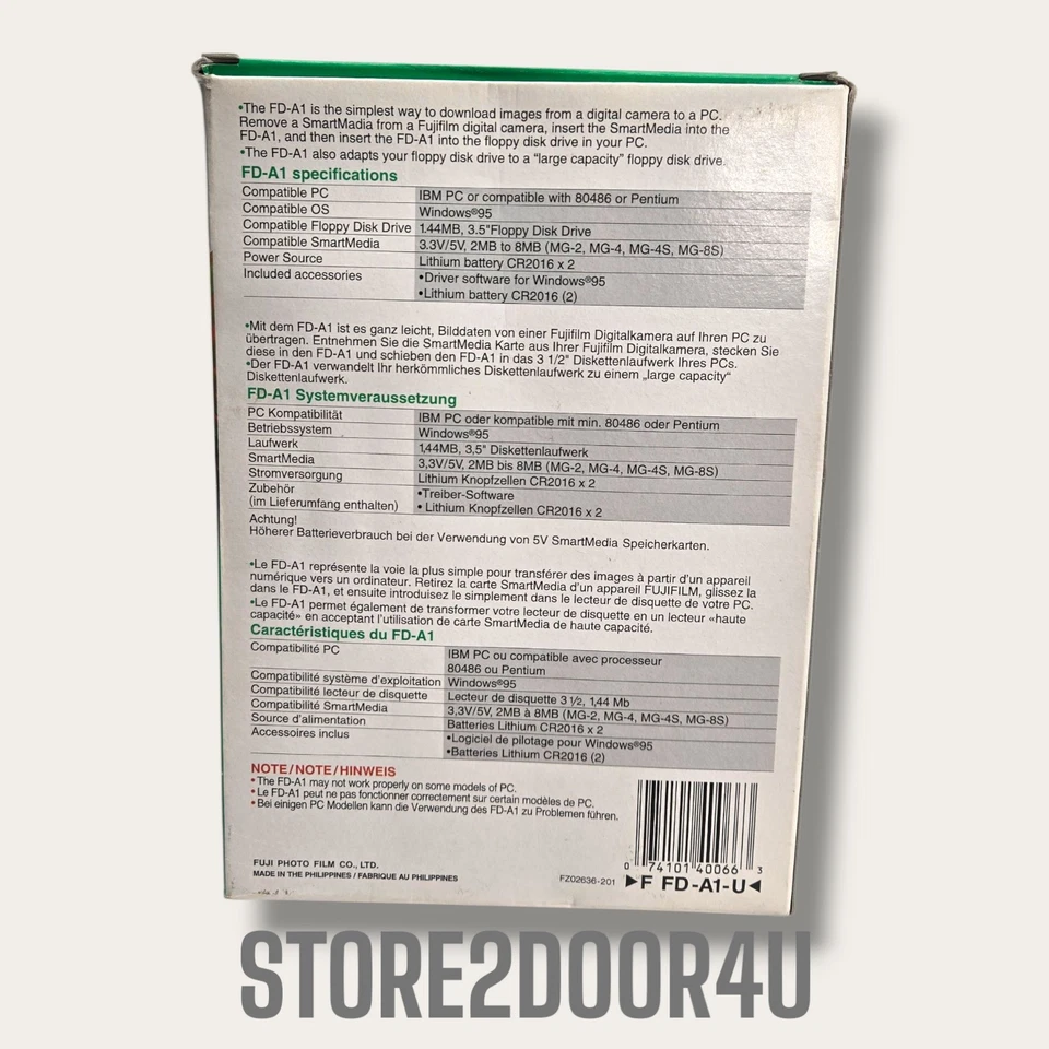 Fujifilm FD-A1  2-8MB Compatible (For SmartMedia Windows 95) Floppy Fisk Adapter - Image 4 of 4