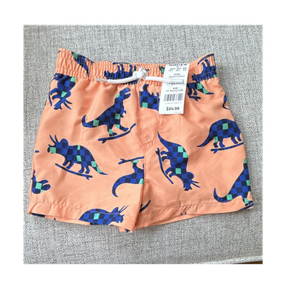 Jumping Beans Baby Boys Dinosaur Swim Trunks Orange/Blue/Green 12M Drawstring