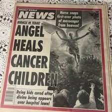 Vintage 1993 April 27 Weekly World News Angel Heals Cancer Children NICE!