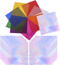 TuNan 220PCS Cellophane Sheets, Iridescent Wrapping Paper for Gift Wrap Iride...