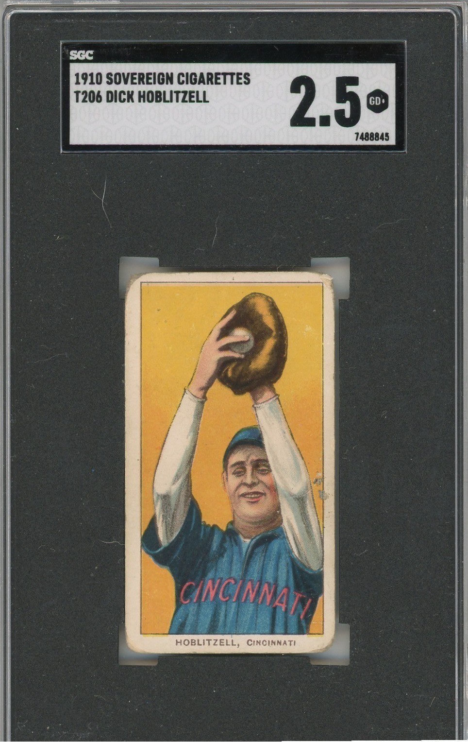 T206 1910 - DICK HOBLITZELL - CINCINNATI - SOVEREIGN 350 BACK - SGC 2.5