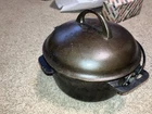 Vintage Cast Iron Griswold No. 6 Dutch Oven 2605 w/ Griswold Logo Lid Nice Shape