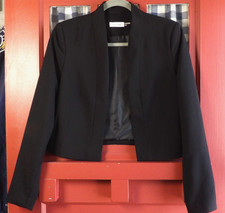 Calvin Klein Women's Classic Black Open Front Long Sleeve Blazer Jacket Size M