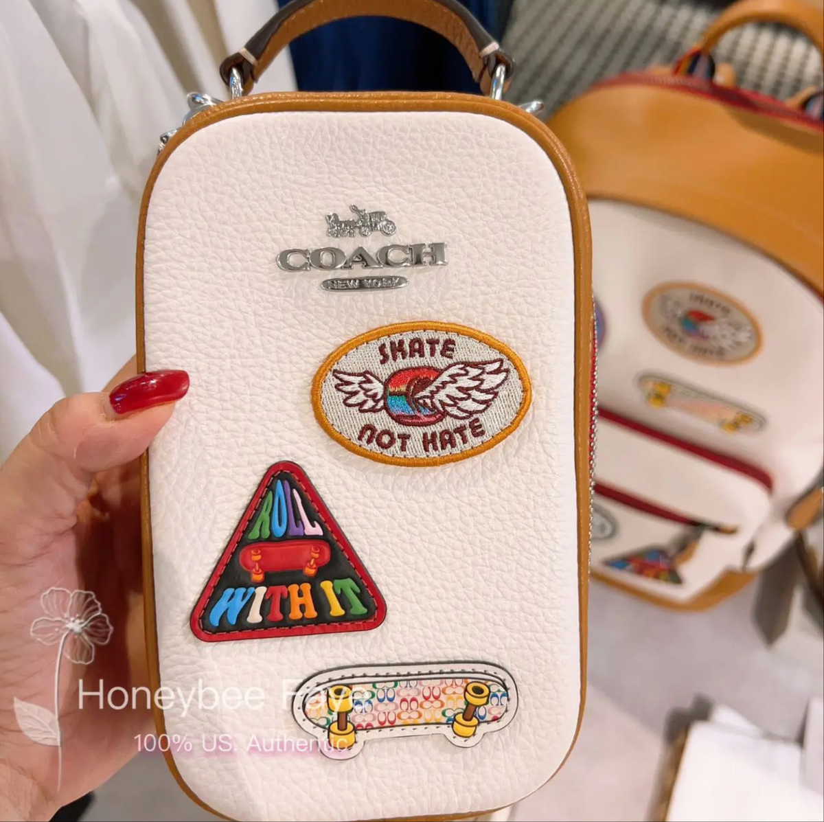 NWT Coach Eva Phone Crossbody With Patches CJ650 | eBay