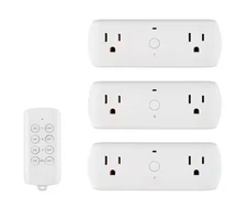Commercial Electric Indoor 3-pack 2 Outlet Wall Adapters With Remote (White)