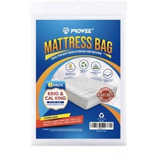 2 Pack Heavy-Duty 4 Mil King/Cal King Mattress Bag for Moving and Storage, Cl...