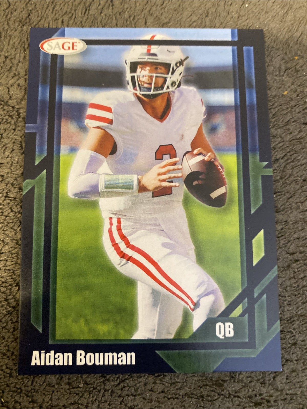 2026 Sage Low Series Mega Blue Parallel #62 Aidan Bouman South Dakota Coyotes QB