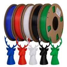 PLA 3D Printer Filament Bundle,  PLA Filament 1.75Mm, 250G X 5 Spools, Black+Whi