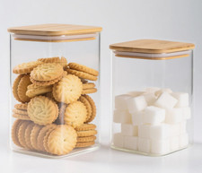 38 20 Oz Glass Food Storage Jars with Airtight Lids, Clear Glass Jar with Bamboo