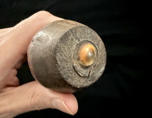 ÚNICO BASTÓN ANTIGUO ISLAS SALOMÓN con MANGO INCRUSTADO DE CARCASA Y OPÉRCULO 41" - Imagen 8 de 16