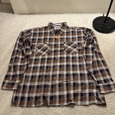 Vintage 80s 90s Dickies Cotton Flannel Button Shirt Work XL Xtra Large NWT