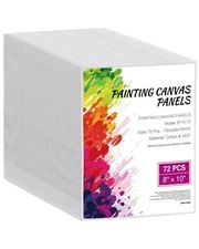 Canvas Boards for Painting 72 Pack 8 x 10 Inch Blank Canvases for Painting
