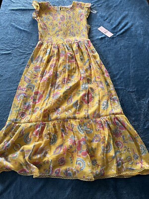 Beautiful Nanette Lepore  Floral Mango Mojito Smocked Dress NWT 10 MSRP $128