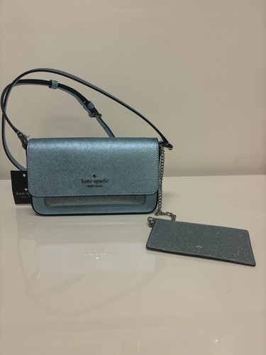 Kate Spade New York Glimmer Blue Sparkle Crossbody Duo Set MSRP $299 NWT disco - Picture 2 of 9