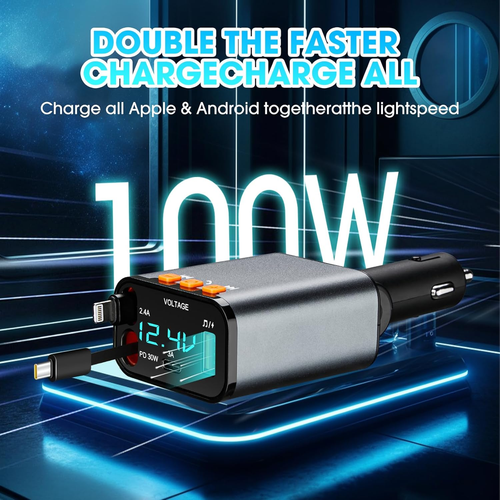 Car Charger,5 in 1 Fast Phone Charger 60w,Bluetooth 5.3 FM Transmitter Adapter - 第 7/12 張圖片