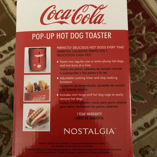 Nostalgia Coca Cola HDT600COKE Pop-Up Hot Dog Toaster - Picture 2 of 6