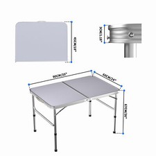 Image of NEW Folding Camping Table Aluminium Picnic Portable Adjustable Party Bbq Outdoor
