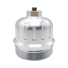 Fuel Filter Housing Cap 134001 Billet Aluminum For GM Duramax 6.6L L5P (Silver)