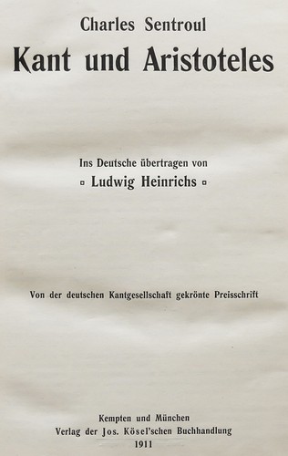 Charles Sentroul: Kant e Aristotele | Kösel Editore, 1911 - Foto 2 di 4