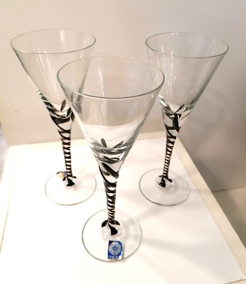 SANTI MURANO KRISTALLIA, 3 Martini Gläser aus Muranoglas