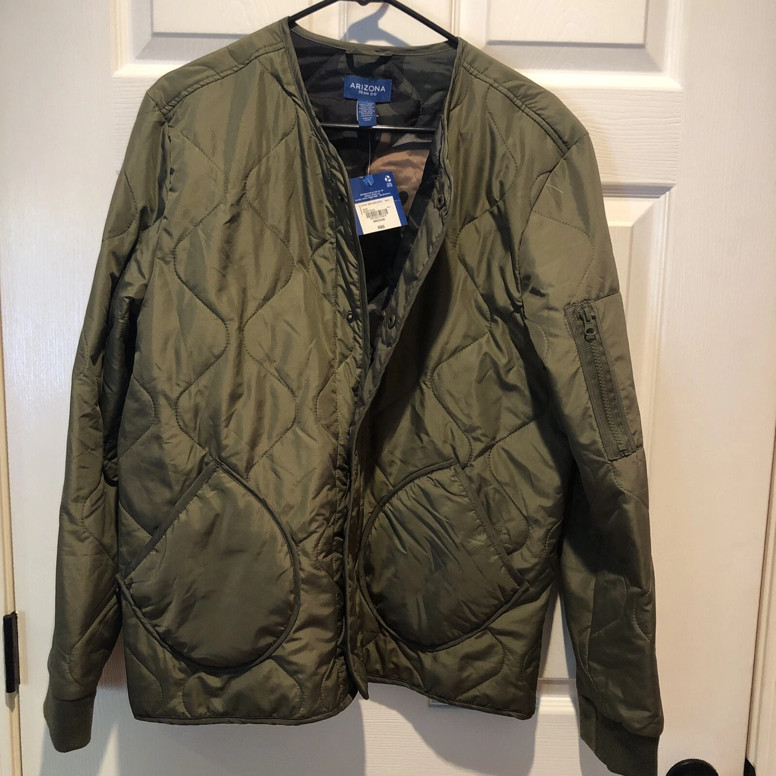 ARIZONA JEAN CO MENS WATER RESISTANT MIDWEIGHT QUILTED JACKET, SIZE MEDIUM