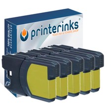 LC1280XL Yellow Compatible Printer Inks For Brother MFC-J5910DW J6910DW - 5 Pack