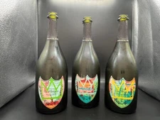 Dom Perignon Jean Michael Basquiat Limited 2015 Empty Champagne Bottle Set of 3