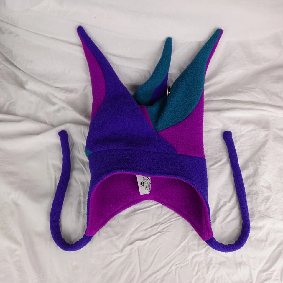 Vintage Columbia Hat Cap Youth Medium Blue Purple Twisted Jester Snowboarding - Image 2 of 4