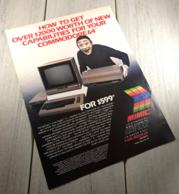 Commodore 64  Mimic Spartan Apple II+ Emulator  Vintage Print Ad
