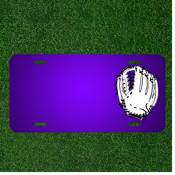 Create Your Custom Personalized License Plate Featuring Names on a Baseball Sports Glove Design