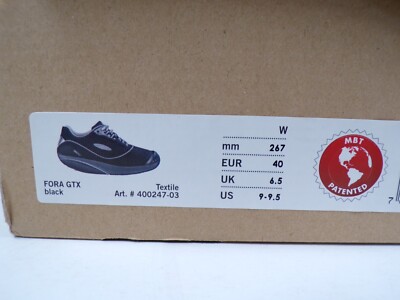 MBT Fora GTX Goretex Trainers Walking Toning Athletic Shoes Black Mens Size 9-9.