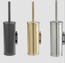 Stainless Steel Toilet Brush and Holder Set 3 Ways Installation W/Splash Cover