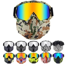 Modular Motocross Goggles Face Mask Motorcycle Dirtbike ATV Race Eyewear Glasses