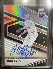 2020 Elite Extra Edition 34 Prime Numbers Justin Lange AUTO #/220 Yankees