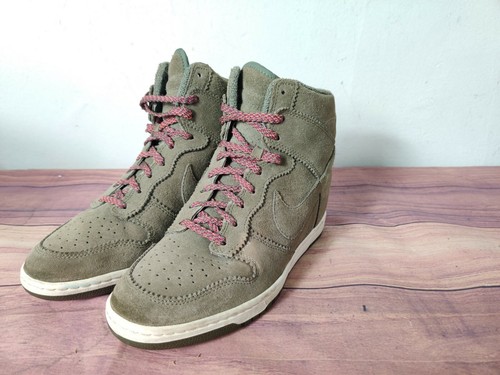 olive wedge sneakers