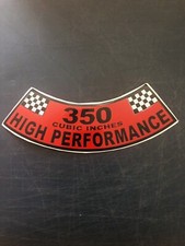 1- 350 Cubic Inches High Performance Air Cleaner Cover Sticker (NEW VINYL)