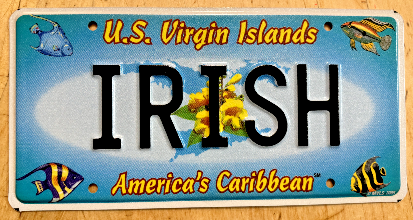 U.S. VIRGIN ISLANDS VANITY LICENSE PLATE 