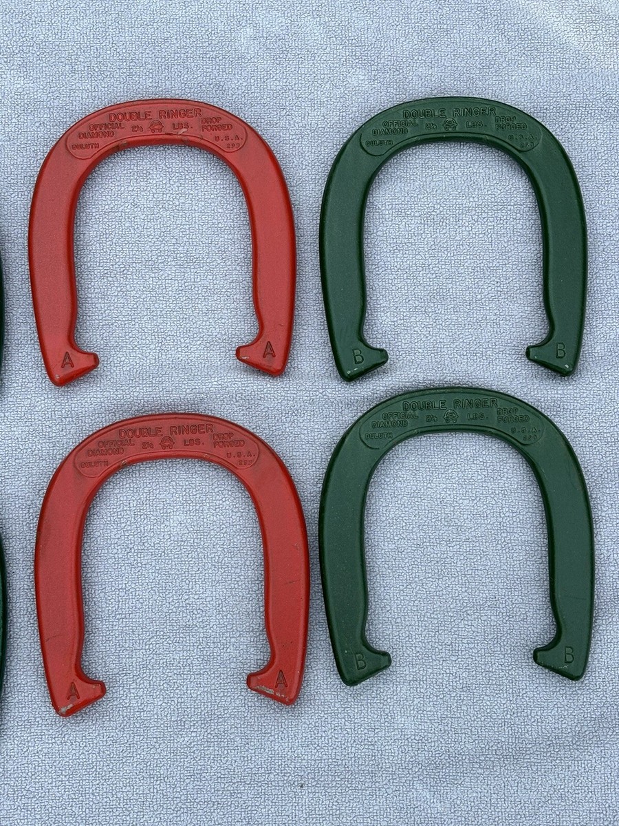 Lot De 4 Fers à Cheval Forgés Diamond Double Ringer - 2.5 Lb - Vintage USA