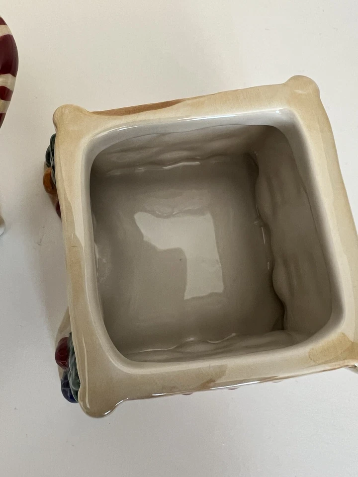 Azúcar y crema vintage Sakura Debbie Mumm cerámica Navidad pan de jengibre casa Foto 3 de 4