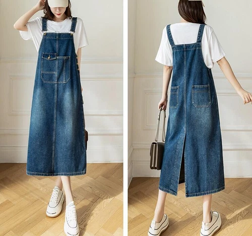 Damen Freizeit Jeansrock Overall Kleid Schürze Straps Latzkleid Geschenk- - Bild 12 von 18