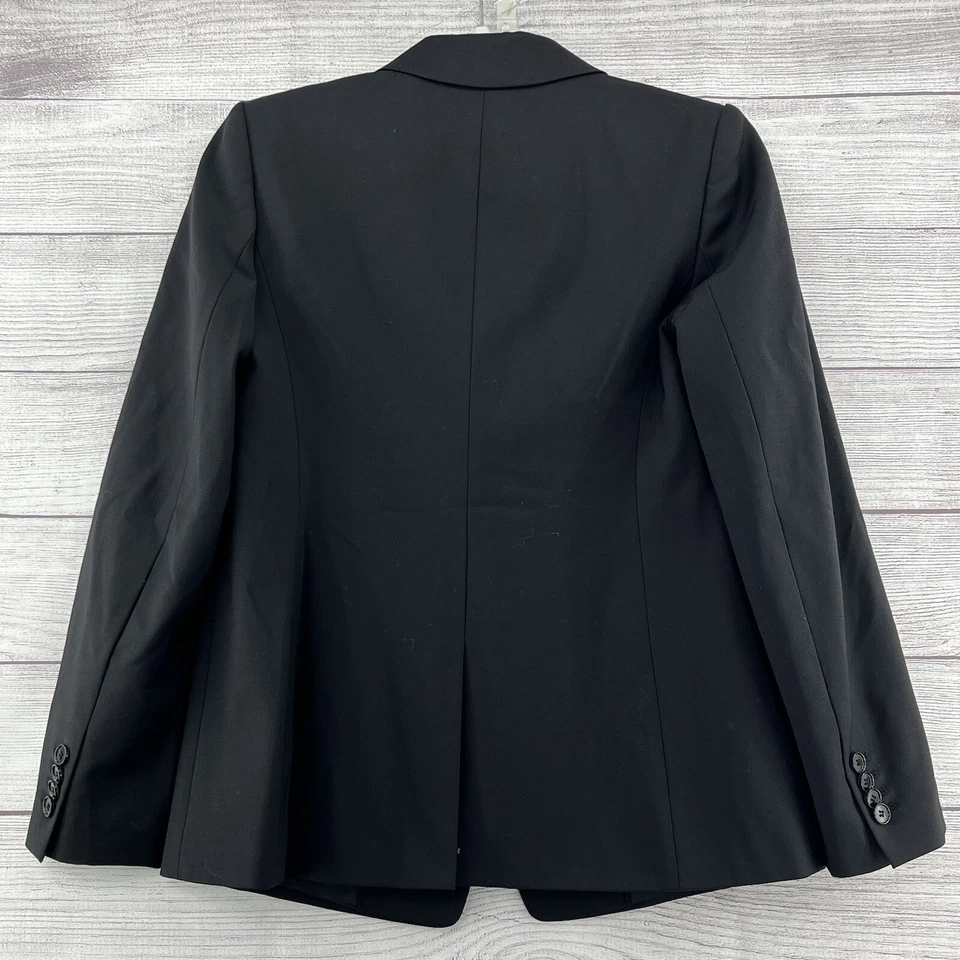 ANN TAYLOR шерсти Blazer куртка Sz 2P одна кнопка классический карьера карманы темно серый - Изображение 2 из 4