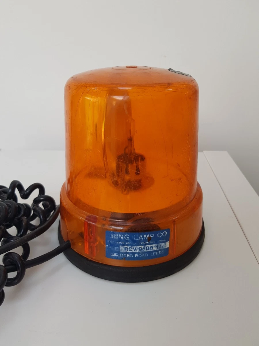 Vintage Ring Lamp Co Beacon Light Orange Magnetic Base RCV9580 12V