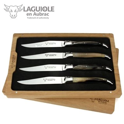 Laguiole en Aubrac Steakmesser - 4er Set - Hornspitze - Steakmesser Frankreich - Bild 1 von 4