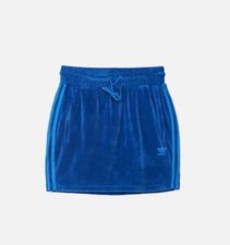 Jeremy Scott x adidas Originals JS Skirt W Velour Blue H53362 Size M NWT
